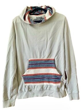 Senor Lopez Eco Hoodie Gray Baja Southwestern Pullover Men’s Large